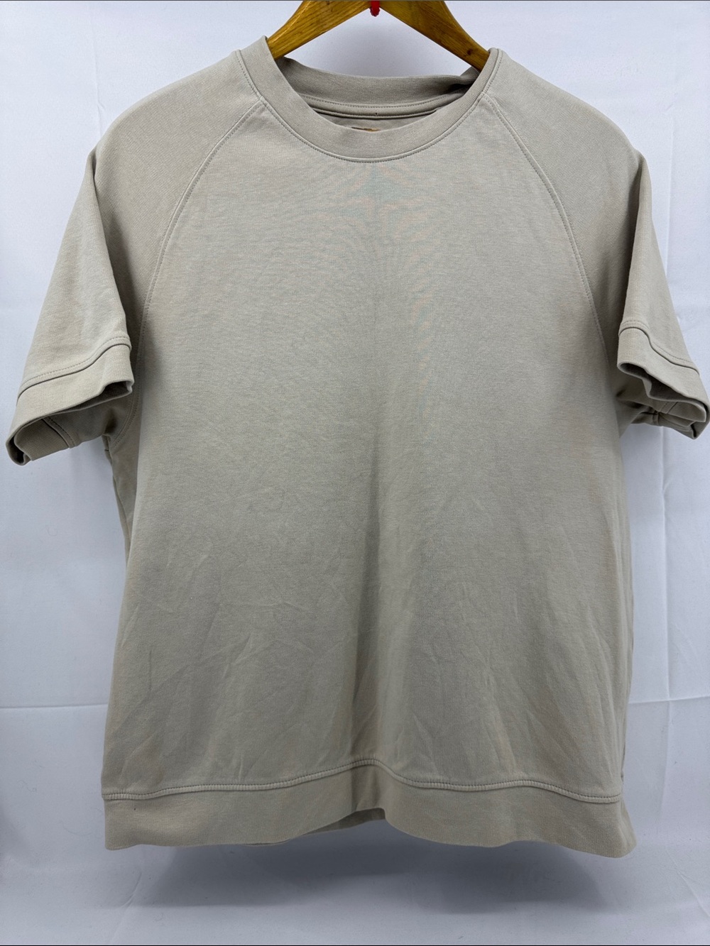 D & F Ricky Singh Mens Tan Short Sleeve Crew Neck Boxy Fit Sweatshirt Sweater, M